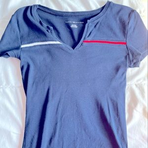 Navy blue, size XS Tommy Hilfiger v-neck tee. (Fits like a small)